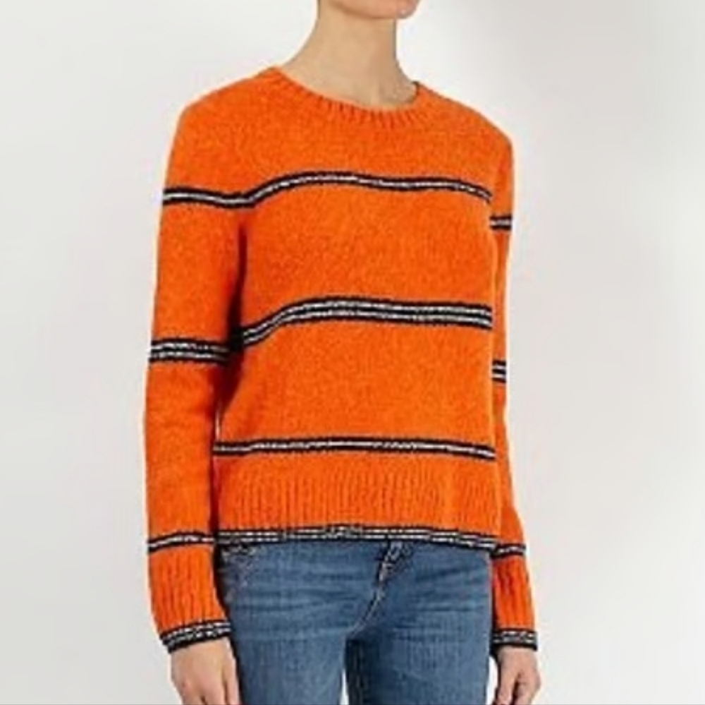 Frame Orange Striped Alpaca/Wool Blend Sweater